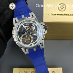 Roger Dubuis Super Clone Watches 1:1 Excalibur Skeleton  Tourbillon RDDBEX0479 45MM Blue Strap - Image 6