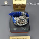 Roger Dubuis Super Clone Watches 1:1 Excalibur Skeleton  Tourbillon RDDBEX0479 45MM Blue Strap - Image 14