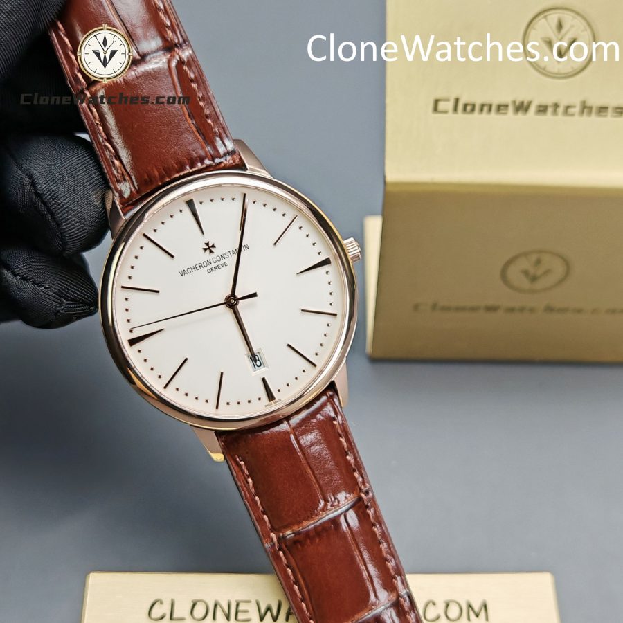 Vacheron Constantin Super Clone Watches 1:1 Patrimony Rose Gold 85180/000R-9248 White Dial - Image 5
