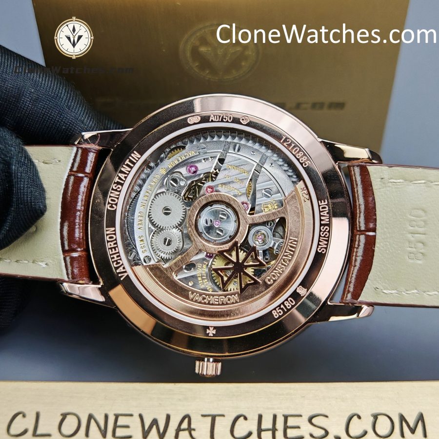 Vacheron Constantin Super Clone Watches 1:1 Patrimony Rose Gold 85180/000R-9248 White Dial - Image 9