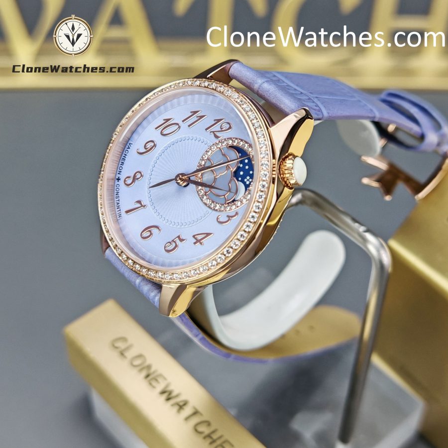 Vacheron Constantin Super Clone Watches 1:1 Égérie Moon Phase 8005F/000R-H030 Purple Dial - Image 2