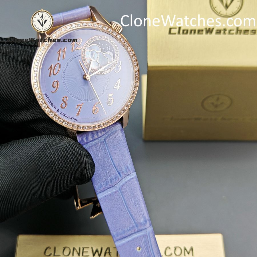 Vacheron Constantin Super Clone Watches 1:1 Égérie Moon Phase 8005F/000R-H030 Purple Dial - Image 3