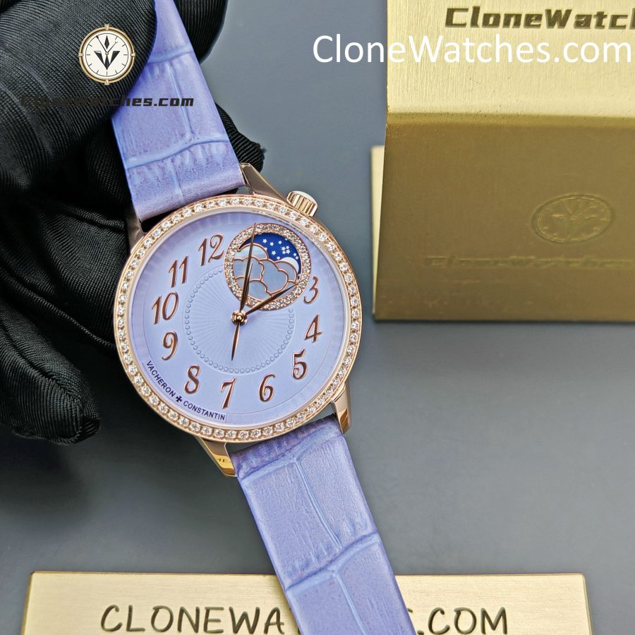 Vacheron Constantin Super Clone Watches 1:1 Égérie Moon Phase 8005F/000R-H030 Purple Dial - Image 5