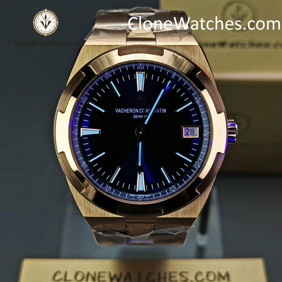 Vacheron Constantin Super Clone Watches 1:1 Overseas Rose Gold 4500V/210R-B705 Blue Dial - Image 2