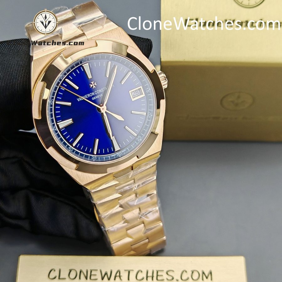 Vacheron Constantin Super Clone Watches 1:1 Overseas Rose Gold 4500V/210R-B705 Blue Dial - Image 4