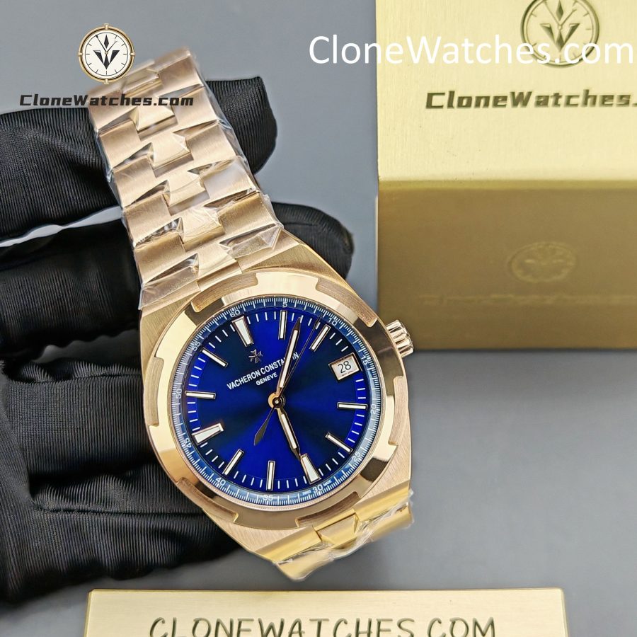 Vacheron Constantin Super Clone Watches 1:1 Overseas Rose Gold 4500V/210R-B705 Blue Dial - Image 5