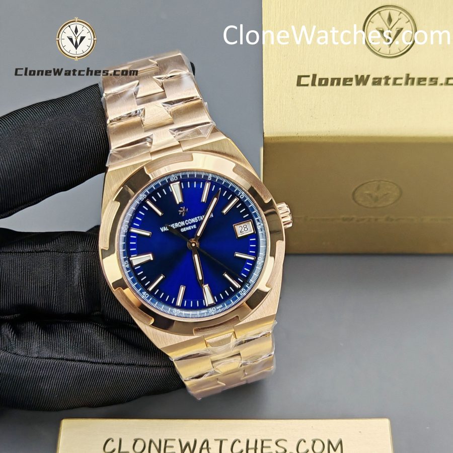 Vacheron Constantin Super Clone Watches 1:1 Overseas Rose Gold 4500V/210R-B705 Blue Dial - Image 6