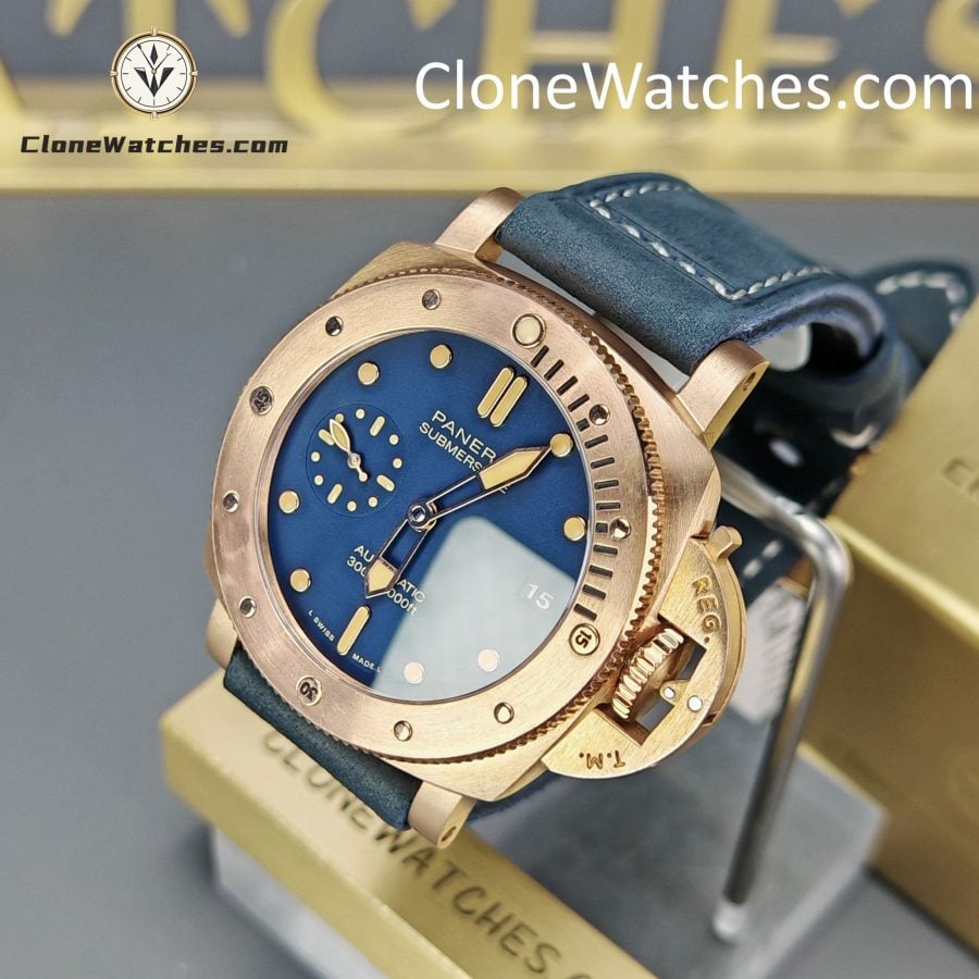 Panerai Super Clone Watches 1:1 Submersible Bronzo PAM01074 Blue Dial - Image 3