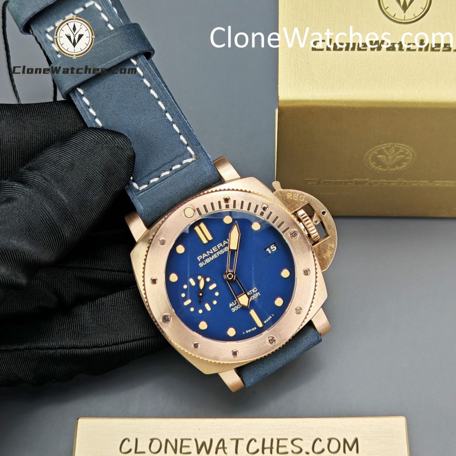 Panerai Super Clone Watches 1:1 Submersible Bronzo PAM01074 Blue Dial - Image 5