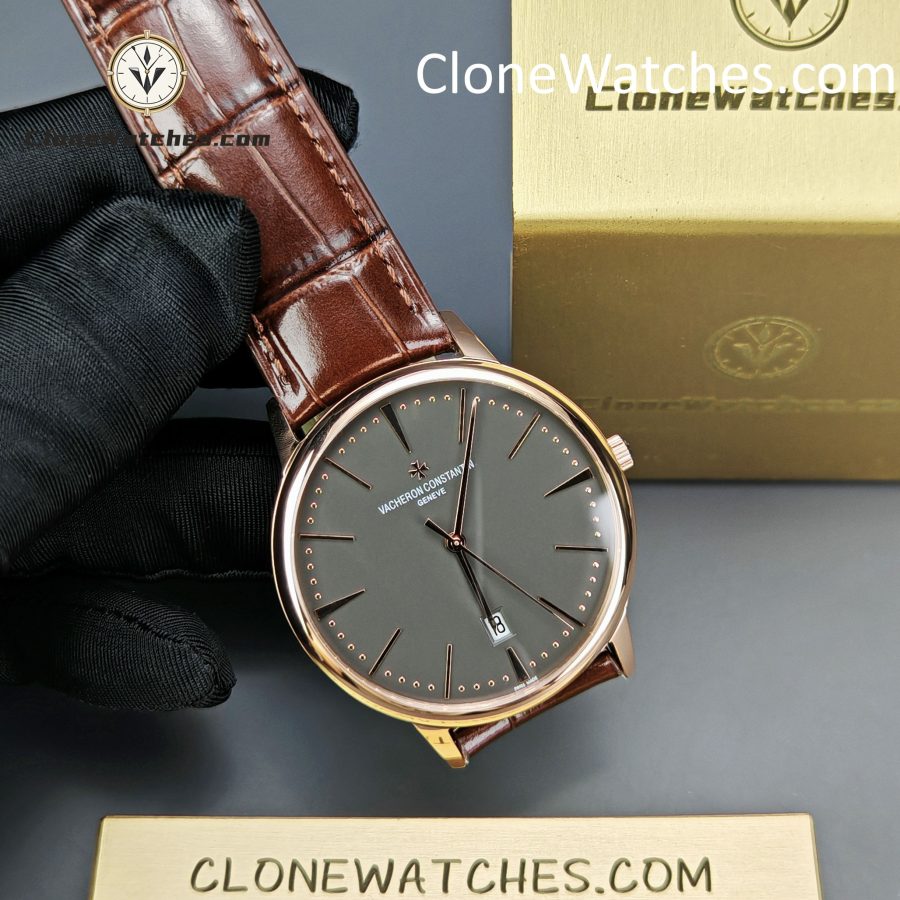 Vacheron Constantin Super Clone Watches 1:1 Patrimony Rose Gold 85180/000R-9166 Black Dial - Image 4