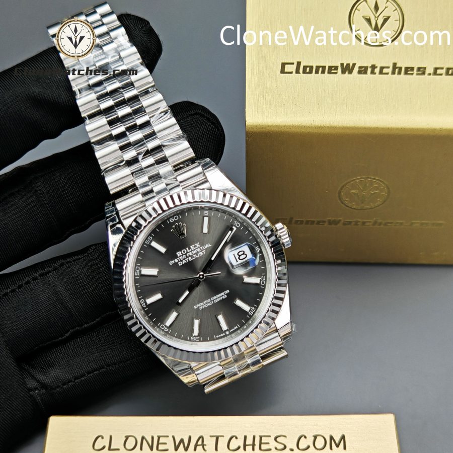 Rolex Super Clone Watches 1:1 DateJust Grey Dial m126334-0013 Jubilee 41MM 3235 Movement - Image 5