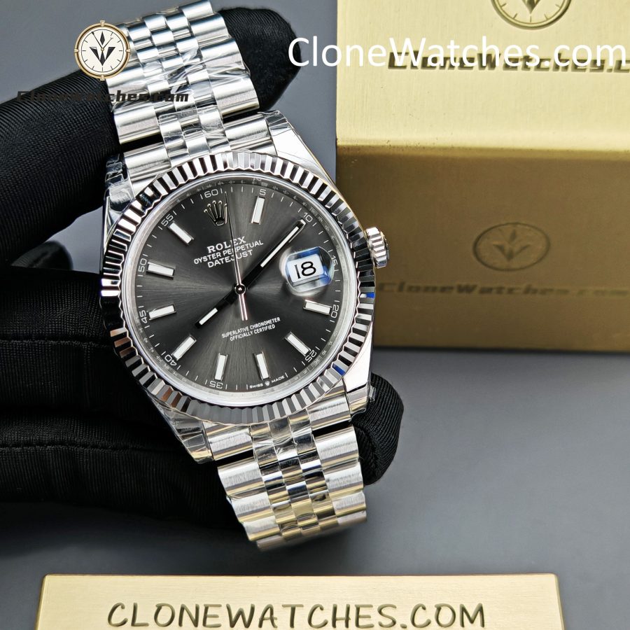 Rolex Super Clone Watches 1:1 DateJust Grey Dial m126334-0013 Jubilee 41MM 3235 Movement - Image 6