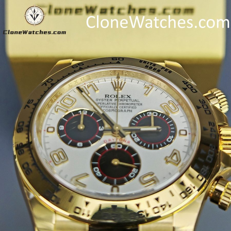 Rolex Super Clone Watches 1:1 Daytona White Arabic Dial Oysterflex Rubber Strap M116518 4130 Movement - Image 13