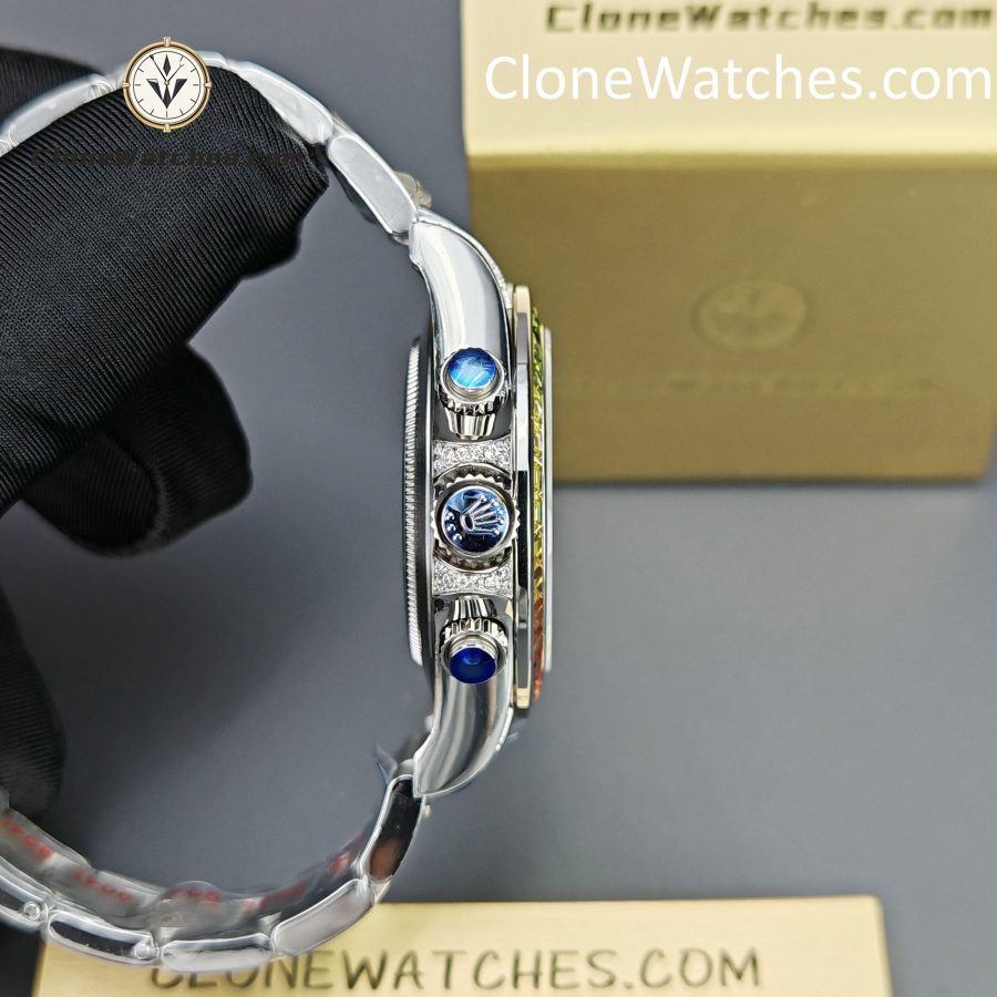 Rolex Super Clone Watches 1:1 Daytona 116599RBOW Rainbow Black Diamonds Dial 4130 Movement - Image 7