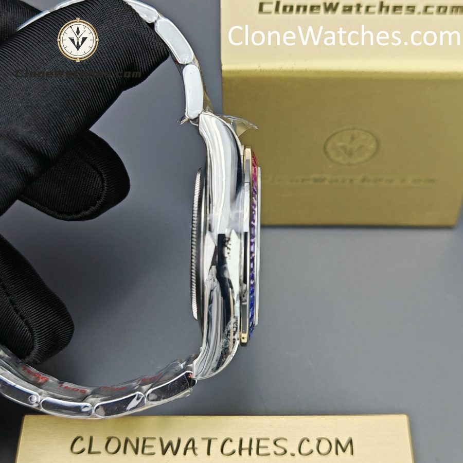 Rolex Super Clone Watches 1:1 Daytona 116599RBOW Rainbow Black Diamonds Dial 4130 Movement - Image 8