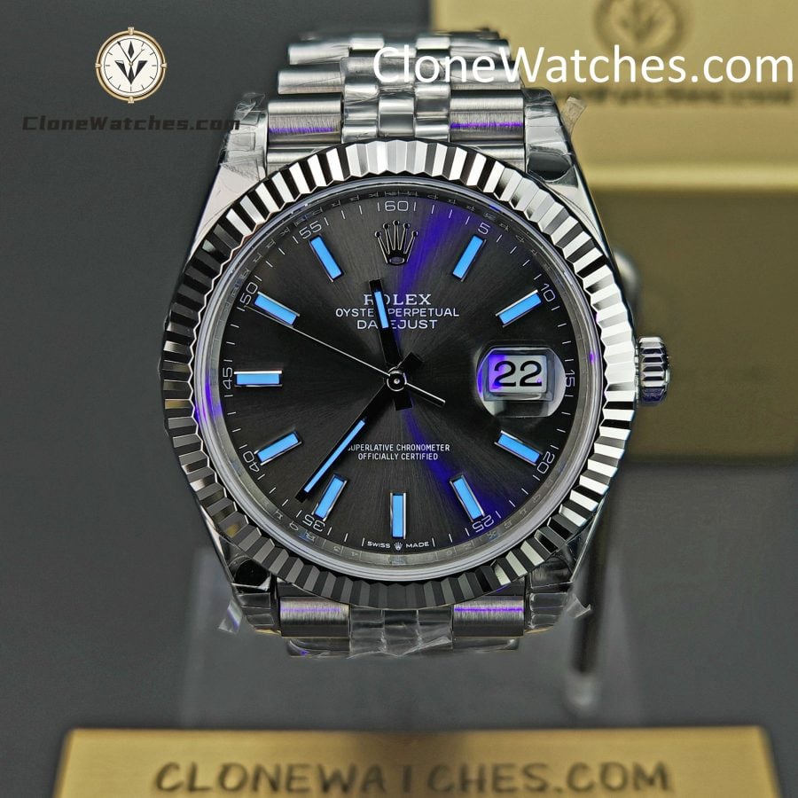 Rolex Super Clone Watches 1:1 DateJust Grey Dial m126334-0014 Jubilee 41MM 3235 Movement - Image 2