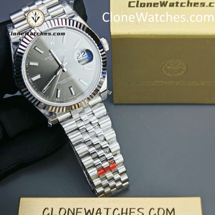 Rolex Super Clone Watches 1:1 DateJust Grey Dial m126334-0014 Jubilee 41MM 3235 Movement - Image 4