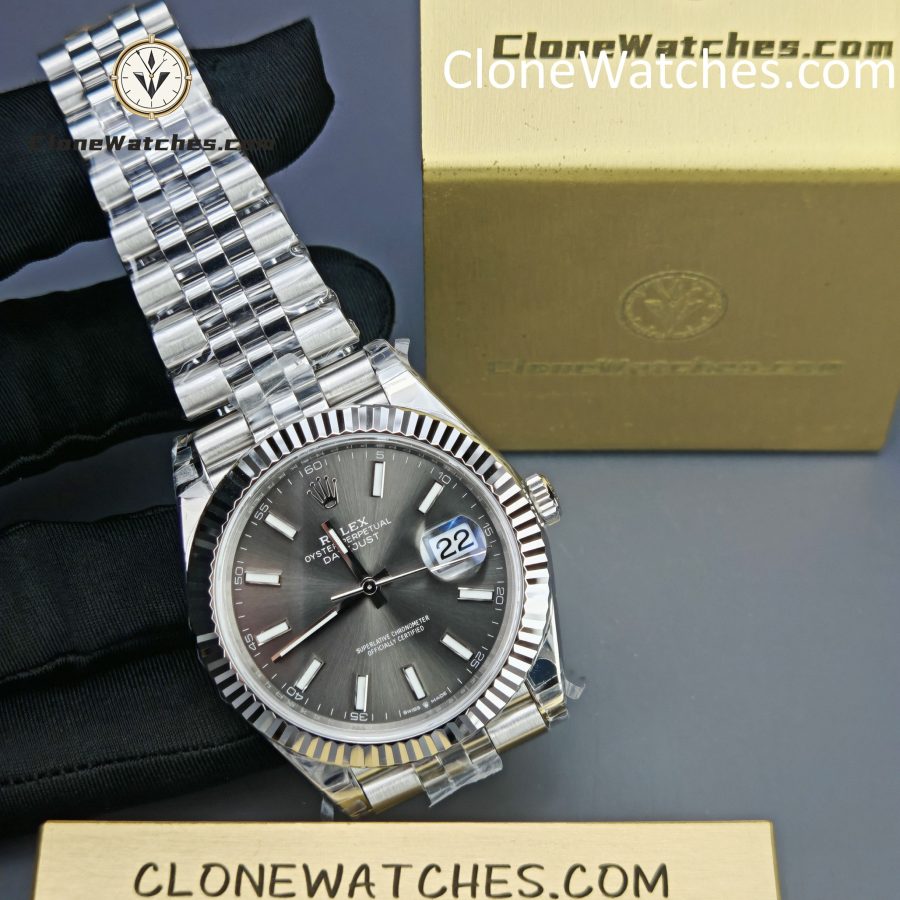 Rolex Super Clone Watches 1:1 DateJust Grey Dial m126334-0014 Jubilee 41MM 3235 Movement - Image 5