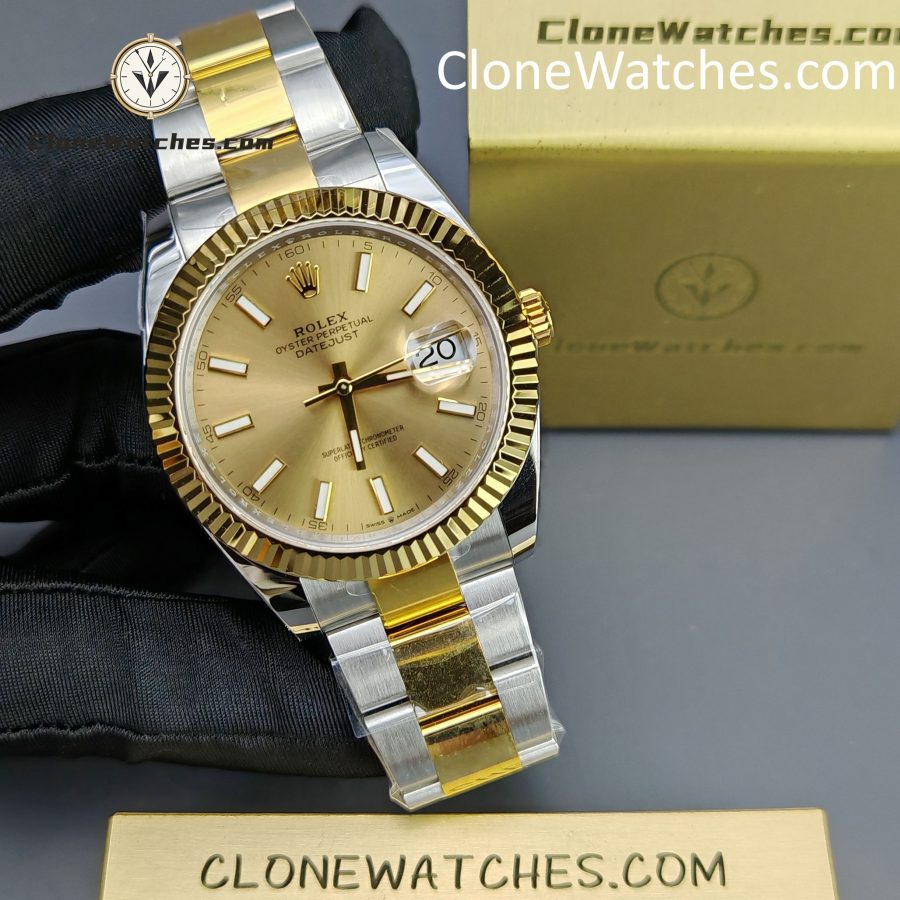 Rolex Super Clone Watches 1:1 DateJust Gold Dial m126333-0009 Oyster 41MM 3235 Movement - Image 6