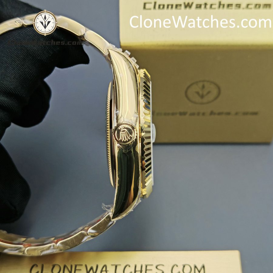 Rolex Super Clone Watches 1:1 Sky Dweller Yellow Gold Black Dial Oyster M336938-0002 9002 Movement - Image 8