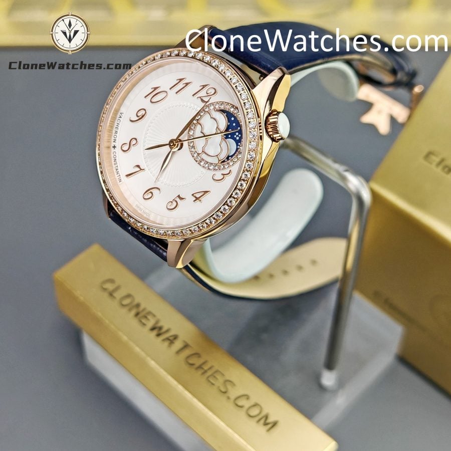 Vacheron Constantin Super Clone Watches 1:1 Égérie Moon Phase 8005F/000R-B498 White Dial - Image 2