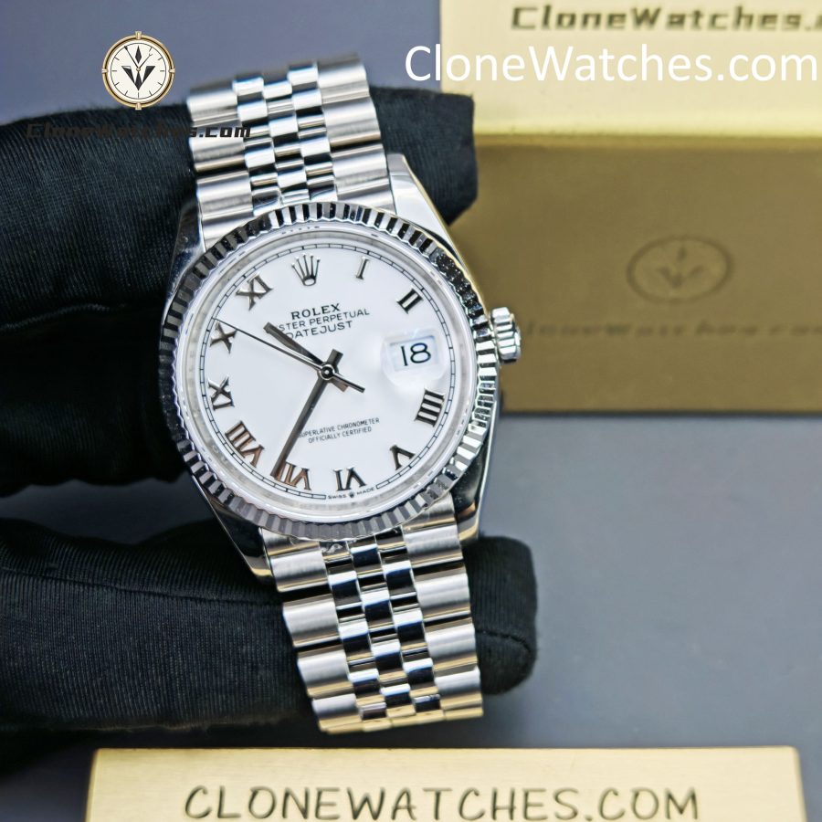 Rolex Super Clone Watches 1:1 DateJust White Dial Roman M126234 - 0025 Jubilee 36MM 3235 Movement - Image 5