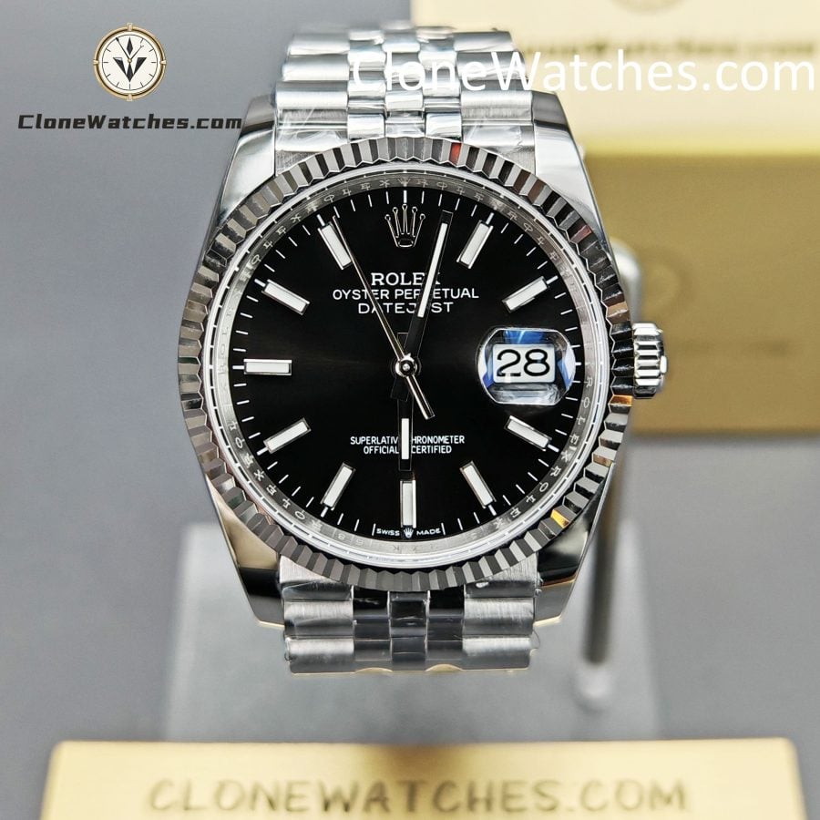 Rolex Super Clone Watches 1:1 DateJust M126234 - 0015 Black Dial Jubilee 36MM 3235 Movement