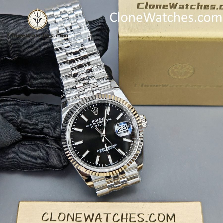Rolex Super Clone Watches 1:1 DateJust M126234 - 0015 Black Dial Jubilee 36MM 3235 Movement - Image 5