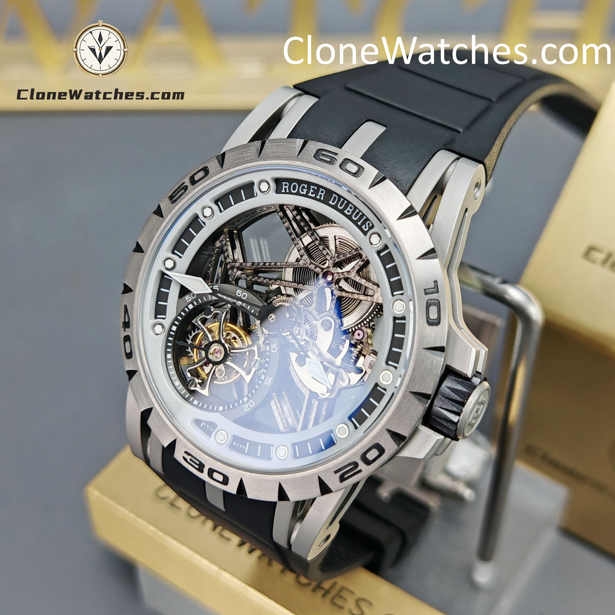 Roger Dubuis Super Clone Watches 1:1 Excalibur Skeleton Dial RDDBEX0479 45MM - Image 3