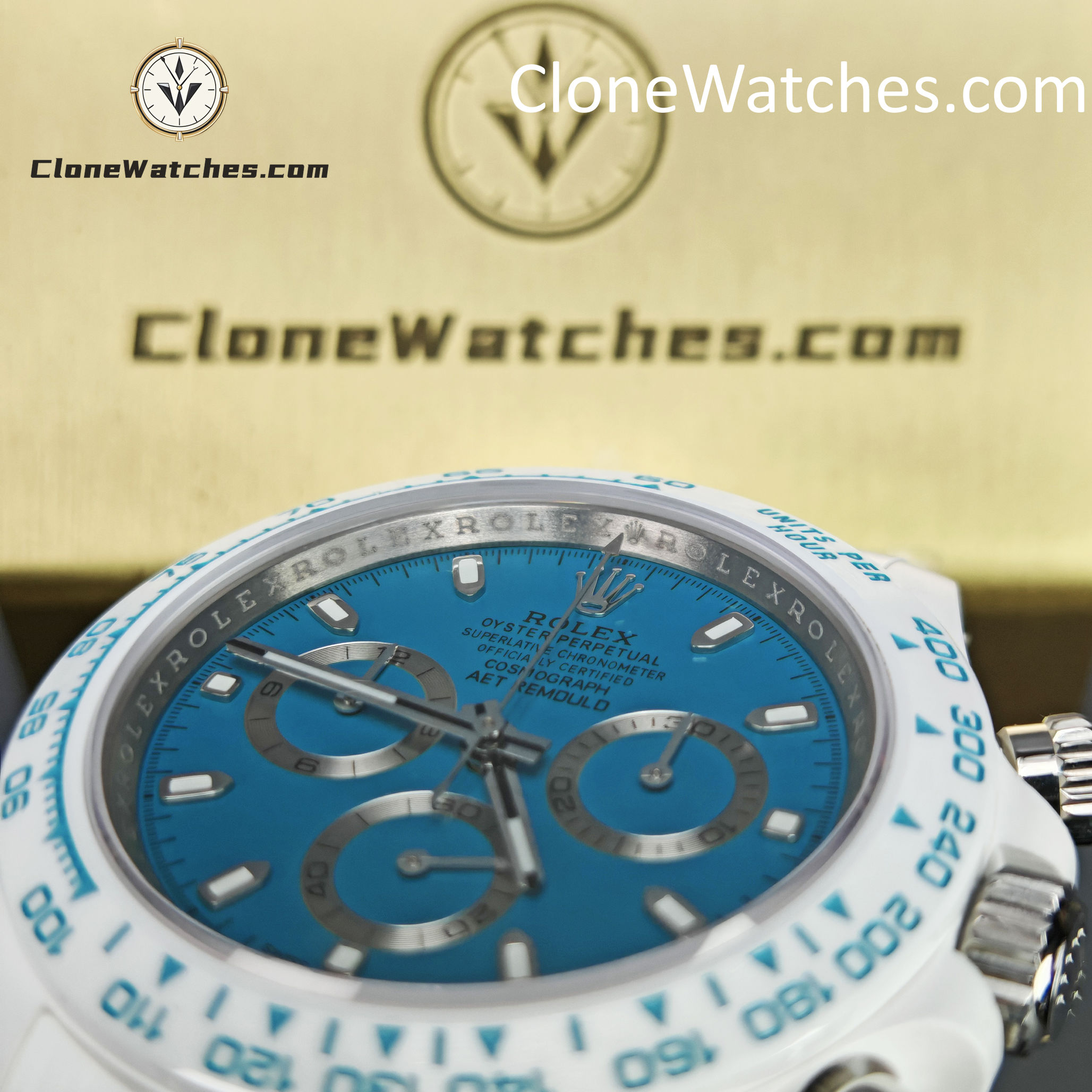 Modified Super Clone Watches 1:1 AET Rolex Daytona Full Ceramic Abu Dhabi 4130 Movement - Image 14
