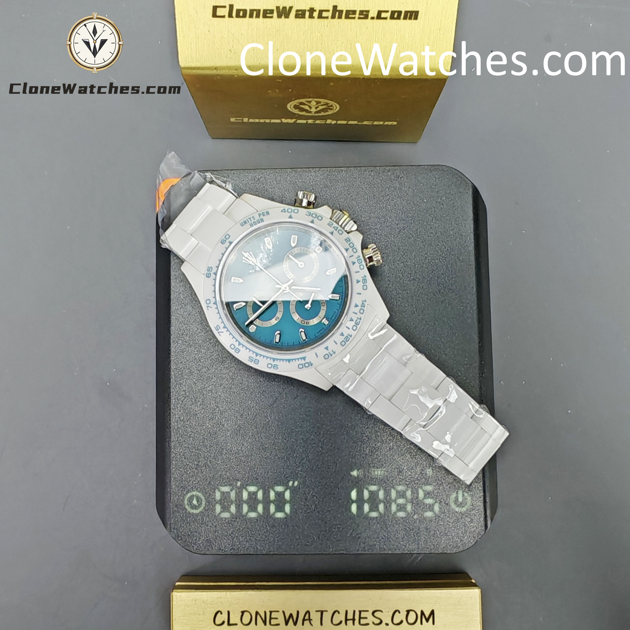 Modified Super Clone Watches 1:1 AET Rolex Daytona Full Ceramic Abu Dhabi 4130 Movement - Image 17