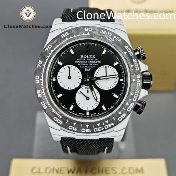 Modified Super Clone Watches 1:1 DiW Rolex Daytona In White Quartz Fiber "IRBIS V2"