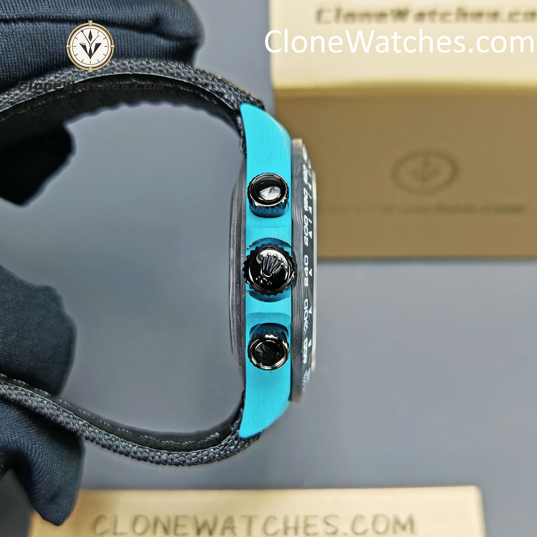 Modified Super Clone Watches 1:1 DiW Rolex Daytona Quartz Fiber CELESTE INVERT - Image 7