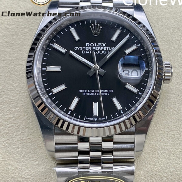 Super Clone Watches – Rolex DateJust Black Dial M126234 – Jubilee