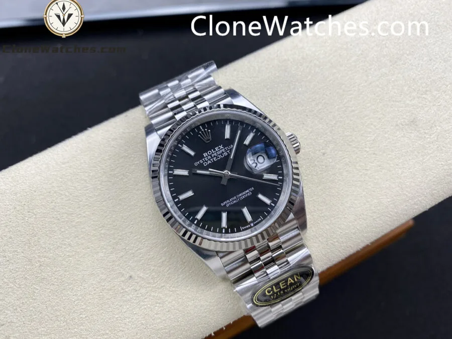 Rolex Super Clone Watches 1:1 DateJust M126234 - 0015 Black Dial Jubilee 36MM 3235 Movement - Image 5