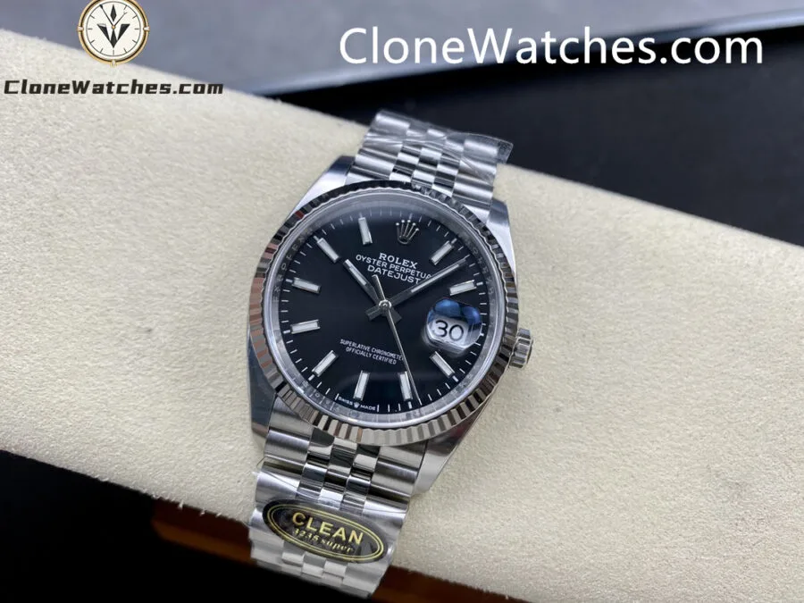 Rolex Super Clone Watches 1:1 DateJust M126234 - 0015 Black Dial Jubilee 36MM 3235 Movement - Image 4