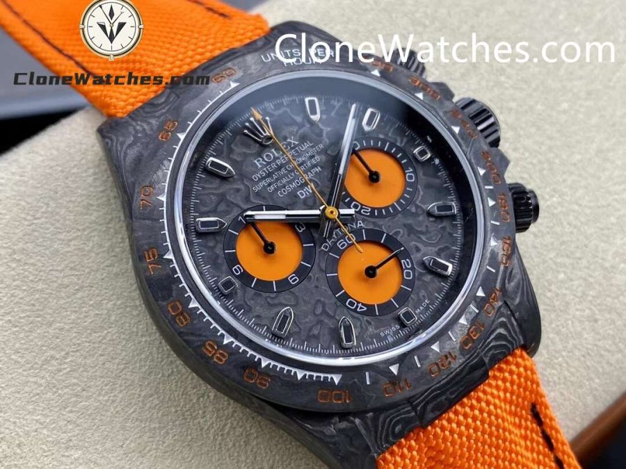 Modified Super Clone Watches 1:1 DiW Rolex Daytona NTPT Carbon “ORANGE EDITION" - Image 2