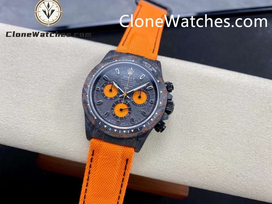 Modified Super Clone Watches 1:1 DiW Rolex Daytona NTPT Carbon “ORANGE EDITION" - Image 4