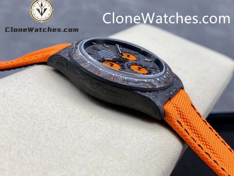 Modified Super Clone Watches 1:1 DiW Rolex Daytona NTPT Carbon “ORANGE EDITION" - Image 6