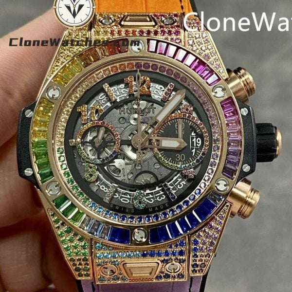 Super Clone Watches – Hublot Big Bang Unico Rose Gold Rainbow