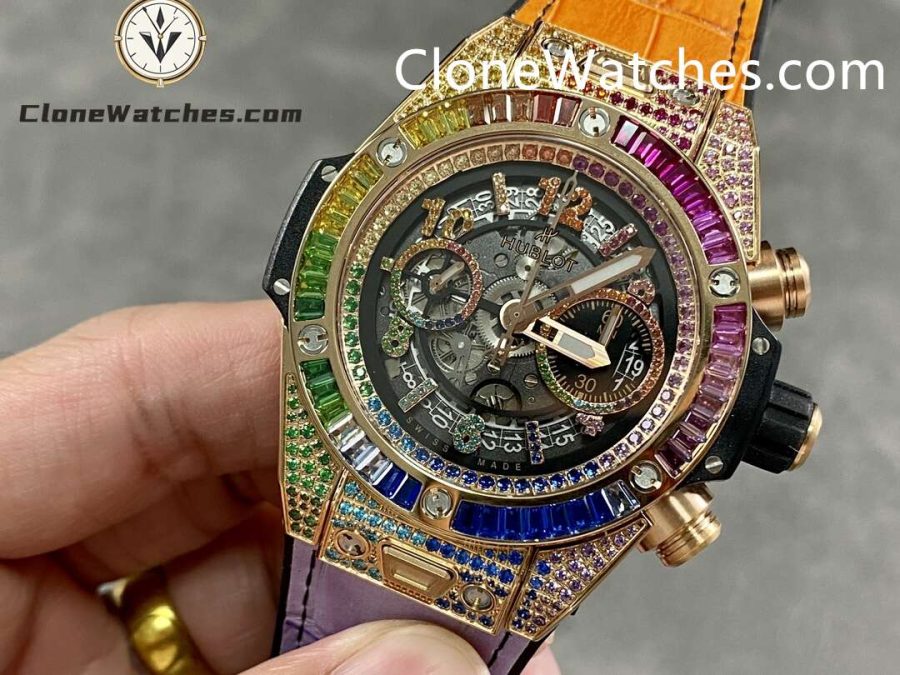 Hublot Super Clone Watches 1:1 Big Bang Unico King Gold Rainbow 42MM 441.OX.1118.LR.0999 - Image 3