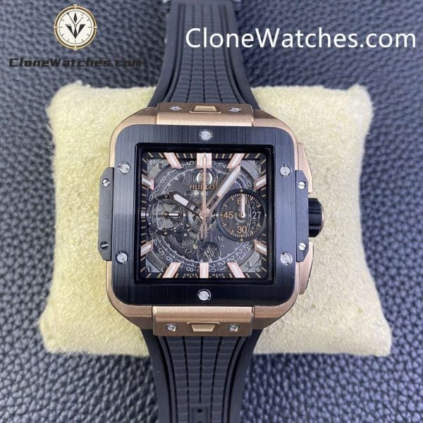 Super Clone Watches – Hublot Square Bang Unico Rose Gold Ceramic