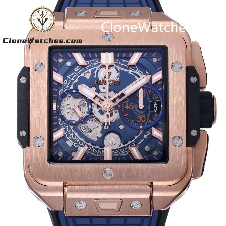 Hublot Super Clone Watches 1:1 Square Bang Unico King Gold Blue 42MM 821.OX.5180.RX - Image 2