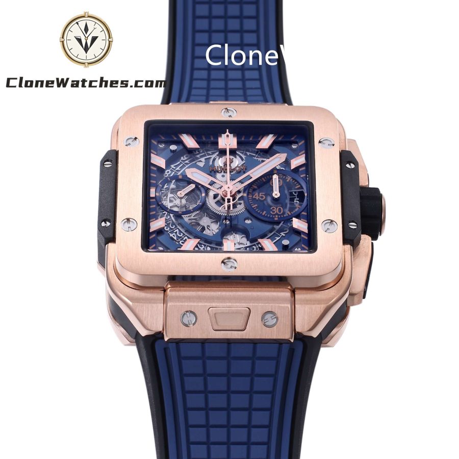 Hublot Super Clone Watches 1:1 Square Bang Unico King Gold Blue 42MM 821.OX.5180.RX - Image 7