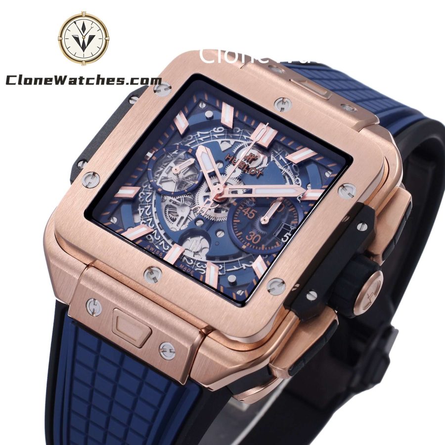 Hublot Super Clone Watches 1:1 Square Bang Unico King Gold Blue 42MM 821.OX.5180.RX - Image 4