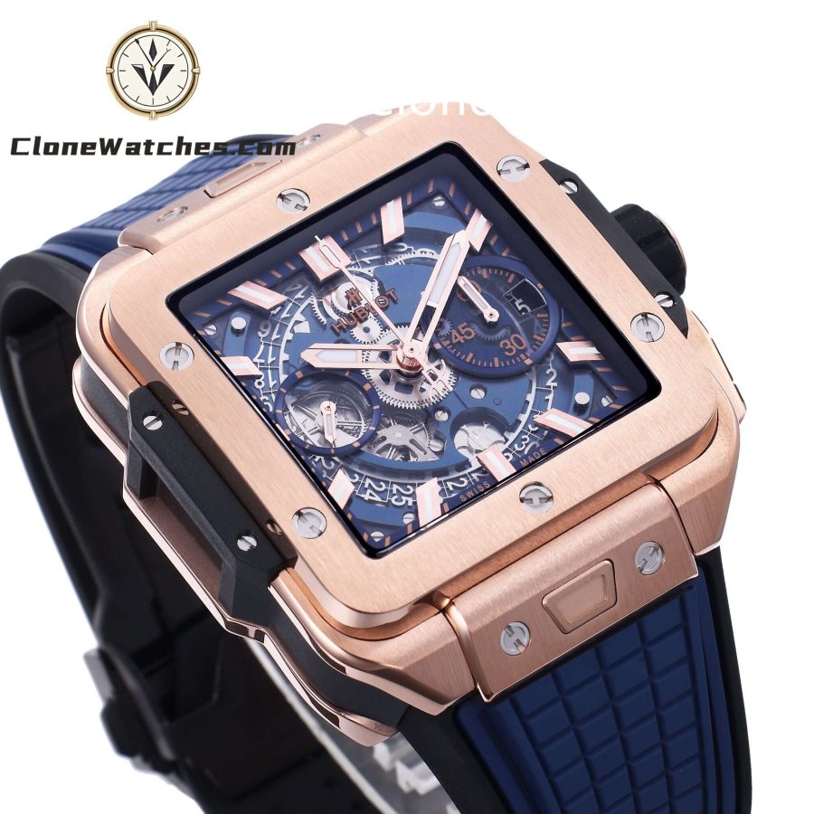 Hublot Super Clone Watches 1:1 Square Bang Unico King Gold Blue 42MM 821.OX.5180.RX - Image 3