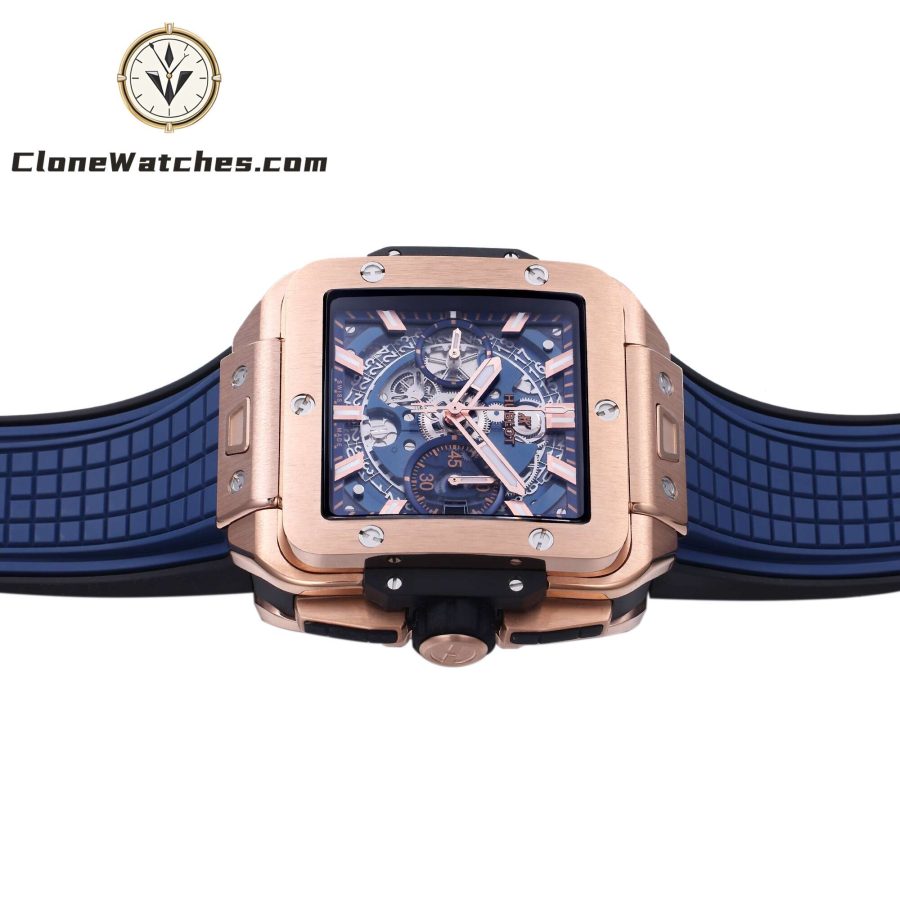 Hublot Super Clone Watches 1:1 Square Bang Unico King Gold Blue 42MM 821.OX.5180.RX - Image 6