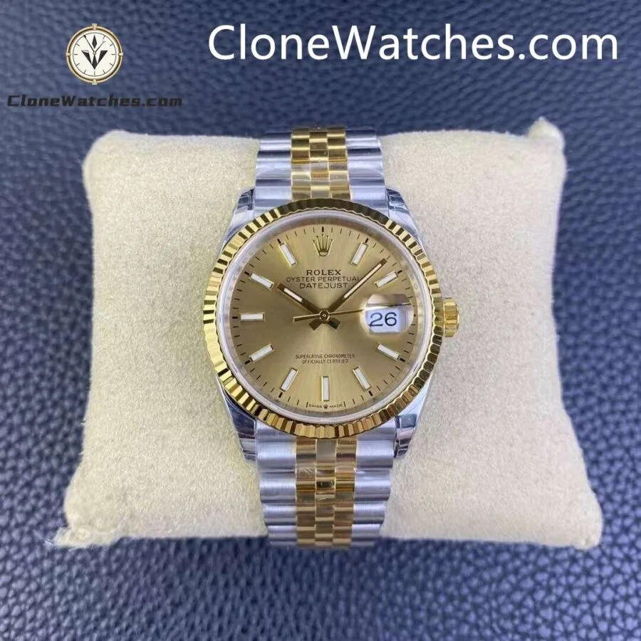 Super Clone Watches – Rolex DateJust Gold Dial 126333  0010 – Jubilee