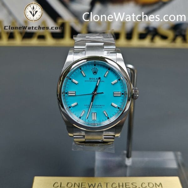 Super Clone Watches – Rolex Oyster Perpetual Turquoise Blue M126000