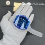 Richard Mille Super Clone Watches 1:1 RM 027 - 03 Blue Crystal Full Transparent Tourbillon White Strap - Image 4